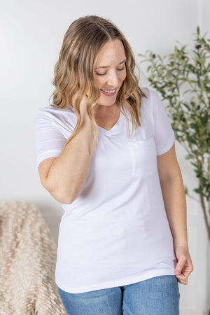 Sophie Pocket Tee - White by Michelle Mae