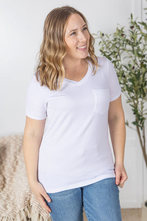 Sophie Pocket Tee - White by Michelle Mae