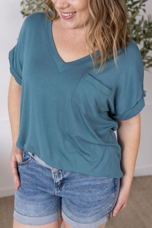 Sierra Pocket Top - Light Teal by Michelle Mae
