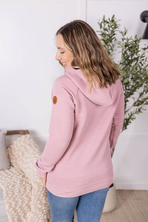 Tatum Textured Pullover Hoodie - Rose by Michelle Mae