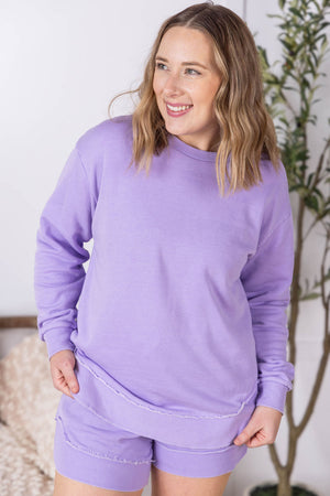 Vintage Wash Pullover - Lavender by Michelle Mae