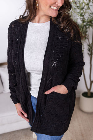 Open Knit Cardigan - Black by Michelle Mae