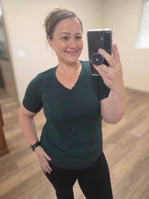 Sophie Pocket Tee - Hunter Green by Michelle Mae