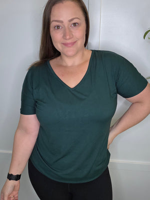 Chloe Cozy Tee - Hunter Green by Michelle Mae