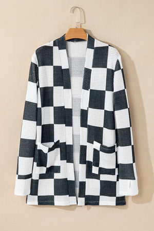 Black Checkered Cardigan