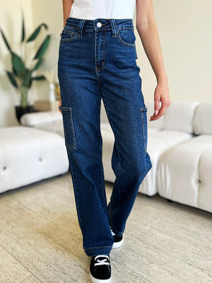 Judy Blue High Waist Cargo Wide Leg Jeans