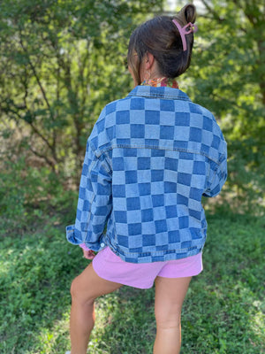 PREORDER: Checkered Denim Jacket