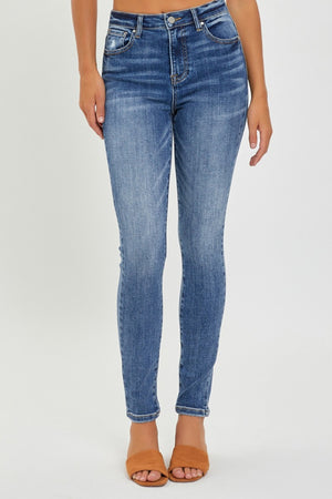 RISEN Mid Rise Non Distressed Ankle Skinny Jeans