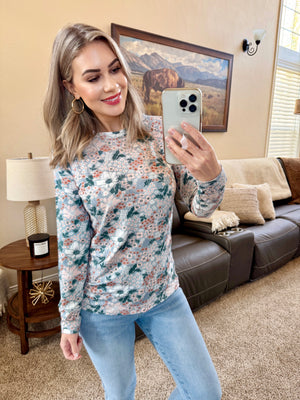 Blair Long Sleeve Top - Ditsy Blush Floral by Michelle Mae