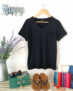 Sophie Pocket Tee - Black by Michelle Mae