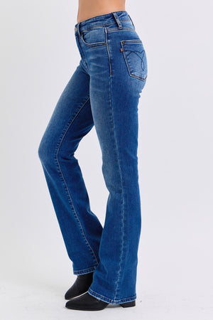 Judy Blue Mid Rise Thermal Non Distressed Bootcut Jeans