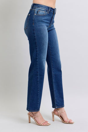 Judy Blue Mid rise Side Seam Detail Straight Leg Jeans