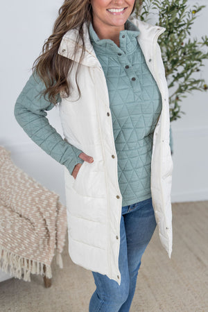 Harlow Long Vest - Cream by Michelle Mae