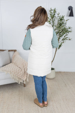 Harlow Long Vest - Cream by Michelle Mae