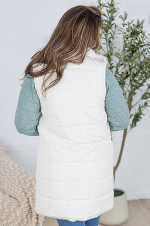 Harlow Long Vest - Cream by Michelle Mae