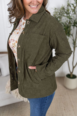 Lightweight Corduroy Button Down - Olive by Michelle Mae
