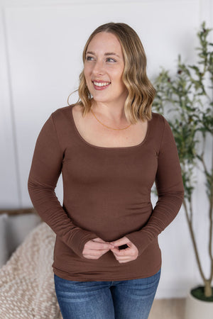 Alyssa Long Sleeve Top - Brown by Michelle Mae