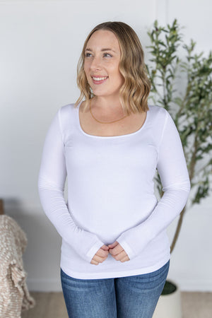 Alyssa Long Sleeve Top - White by Michelle Mae