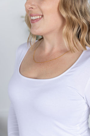 Alyssa Long Sleeve Top - White by Michelle Mae