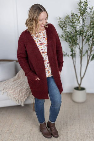 Madison Cozy Cardigan - Burgundy by Michelle Mae