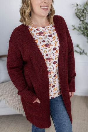 Madison Cozy Cardigan - Burgundy by Michelle Mae