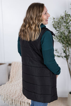 Harlow Long Vest - Black by Michelle Mae