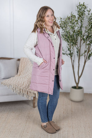 Harlow Long Vest - Blush by Michelle Mae