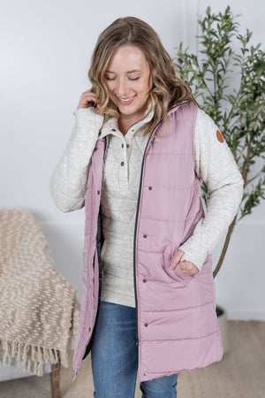 Harlow Long Vest - Blush by Michelle Mae