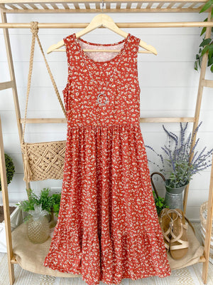 Bailey Dress - Buttery Soft Rust Floral by Michelle Mae