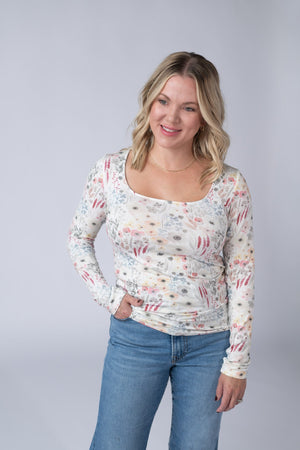 Alyssa Long Sleeve Top - Wildflower Gardens by Michelle Mae
