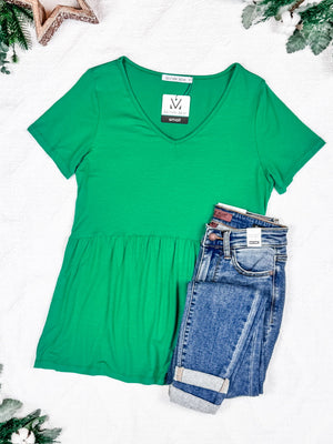 Sarah Ruffle Short Sleeve - Green by Michelle Mae