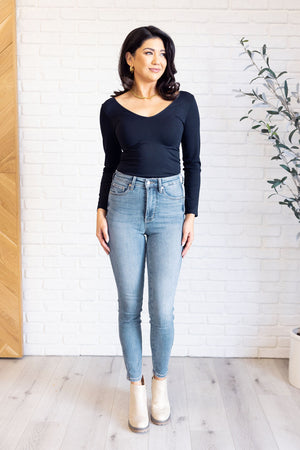 Judy Blue High Waist Control Top Contrast Wash Skinny Jeans