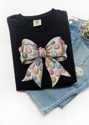 Easter Eggs Coquette Bow T-Shirt - 3 colors