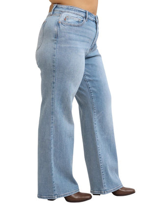 Judy Blue High Waist Wide Leg Vintage Wash Retro Jeans