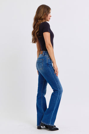 Judy Blue Mid Rise Thermal Non Distressed Bootcut Jeans