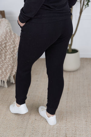 Corrine Ribbed Joggers - Black by Michelle Mae RESTOCK