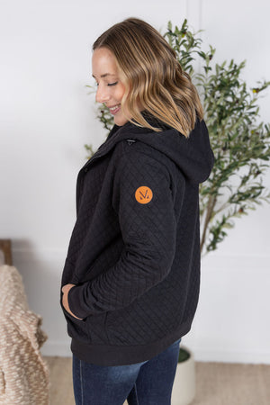 Kyla Zipper Snap Jacket - Black by Michelle Mae