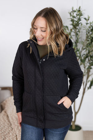 Kyla Zipper Snap Jacket - Black by Michelle Mae