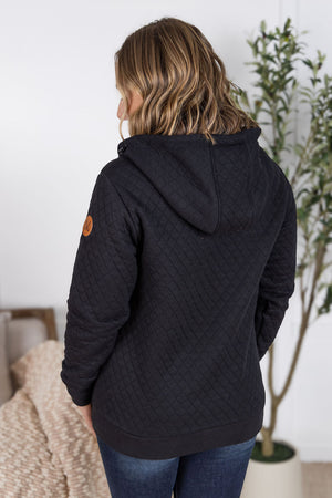 Kyla Zipper Snap Jacket - Black by Michelle Mae