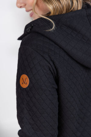 Kyla Zipper Snap Jacket - Black by Michelle Mae