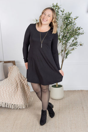 Savannah Bamboo Swing Dress - Black by Michelle Mae