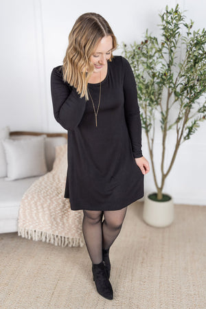 Savannah Bamboo Swing Dress - Black by Michelle Mae