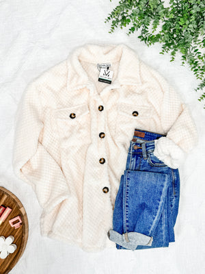 Fleece Shacket - Cream by Michelle Mae