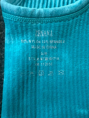 Zenana Reversible Neckline Ribbed Cropped Mineral Washed Tank Top Brami Bralette - 15 Colors