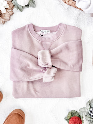 Vintage Wash Pocket Pullover - Blush Pebble by Michelle Mae