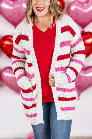 Valentine's Stripe Cardigan by Michelle Mae