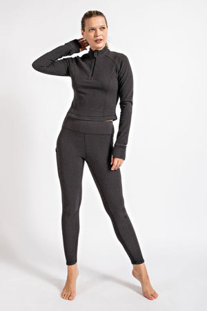 Rae Mode Rib Brushed High Rise Leggings with Pockets