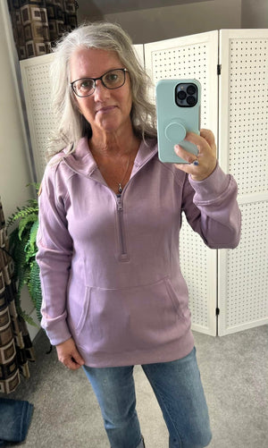 Scuba HalfZip Hoodie - Lavender by Michelle Mae
