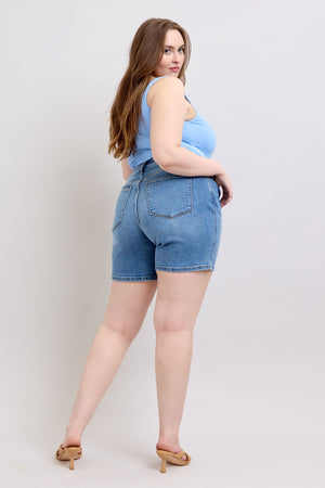 Judy Blue High Waist 2 Button Waistband Dad Jean Shorts