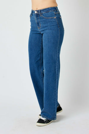 Judy Blue High Waist Vintage Wide Leg Non Distressed Jeans